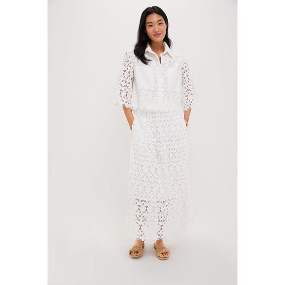 TUCKERNUCK White Lace Cassia Skirt Size L NWT Retail $228 Tuckernuck - Picture 4 of 8